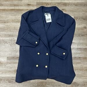 KBB by KAHLANA Women's 'The Pea Coat' - Navy Blue XXL NWT